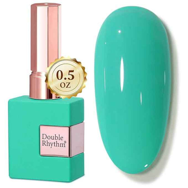 Double Rhythm 15ML Gel Nail Polish Pure Sheer Same Color Same Bottle Soak Off Gel Polish Art Manicure Salon DIY at Home for Women (Deep Mint-A1788)