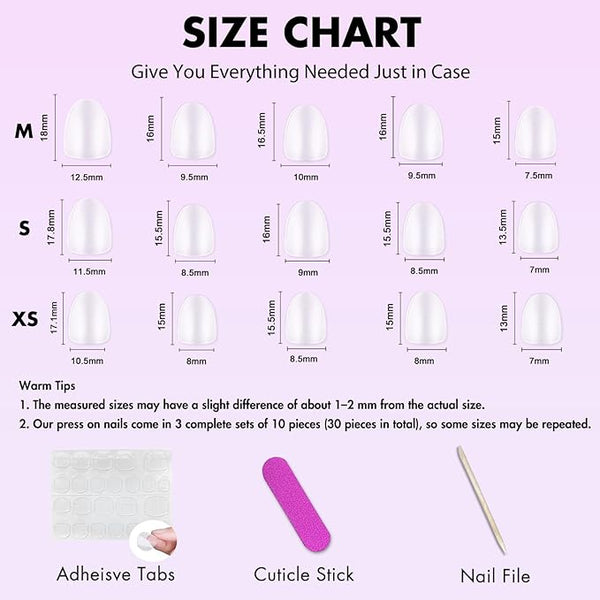 KQueenest Cat Eye French Press on Nails Short Oval, 30 Pcs Ombre Pink Fake Nails Extra Short Round, Glitter Glue on Nails for Women, Reusable Chrome Blush Pink Stick on Nails Almond for Small Size