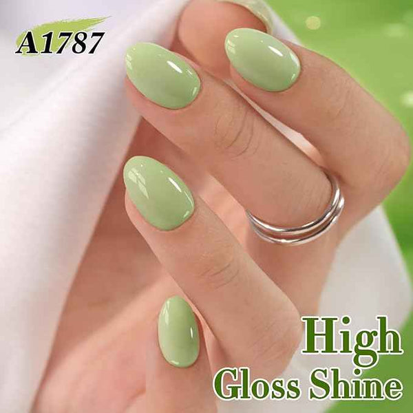 Double Rhythm 15ML Gel Nail Polish Pure Sheer Same Color Same Bottle Soak Off Gel Polish Art Manicure Salon DIY at Home for Women (Stone Green-A1787)