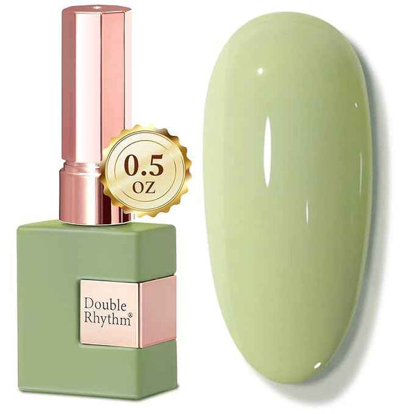 Double Rhythm 15ML Gel Nail Polish Pure Sheer Same Color Same Bottle Soak Off Gel Polish Art Manicure Salon DIY at Home for Women (Stone Green-A1787)