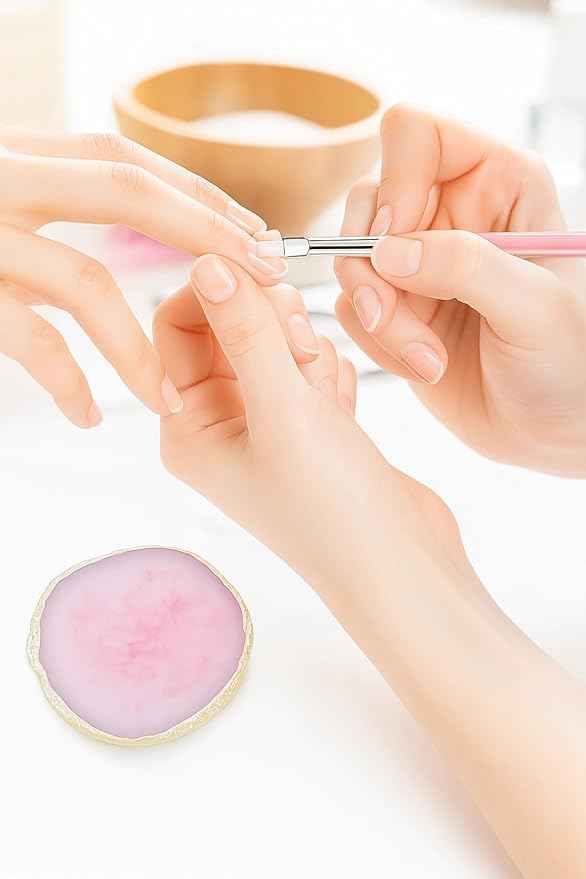 Nail Art Tools Set – 15pcs Pink Nail Art Brushes, 5pcs Dual-Ended Dotting Pens, 10 Nail Stands with 2 Bases, Nail Art Palette, Double-Sided Tape & Adhesive Tabs for DIY Nail Design