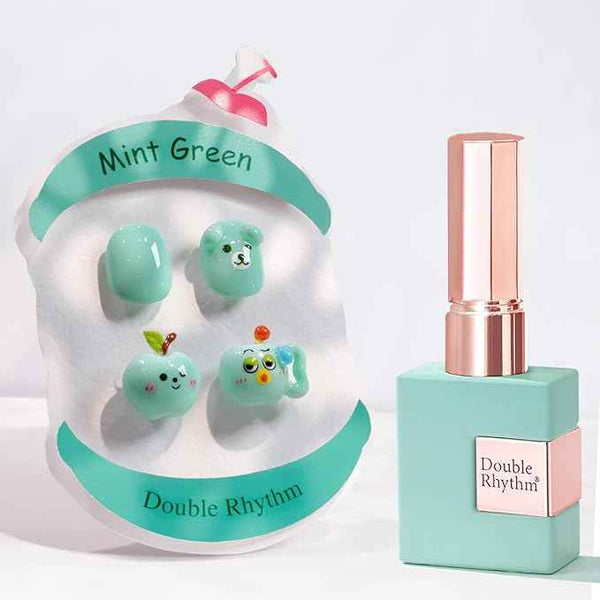 Double Rhythm 15ML Gel Nail Polish Pure Sheer Same Color Same Bottle Soak Off Gel Polish Art Manicure Salon DIY at Home for Women (Mint Green Glow-A1315)