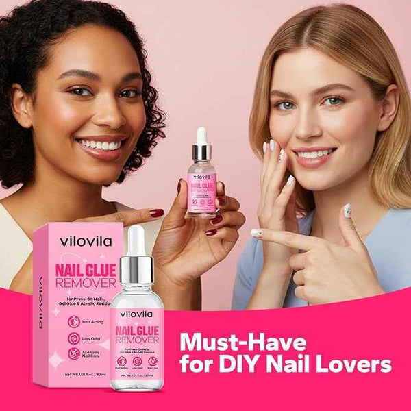 Nail Glue Remover, Gel Remover for Press On Nails, Glue and Acrylic Residue, Advanced Fast Acting Remover, Gentle & Effective Nails Glue Remover, Easy Clean Removal for At-Home Nails Care
