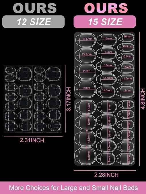 900PCS Nail Adhesive Tabs for Press on, EBANKU Waterproof Breathable Nail Glue Stickers Ultra-Thin Press on Nail Sticky Tabs in 15 Sizes, 30 Sheets Double Sided Transparent Nail Tape for Manicure DIY