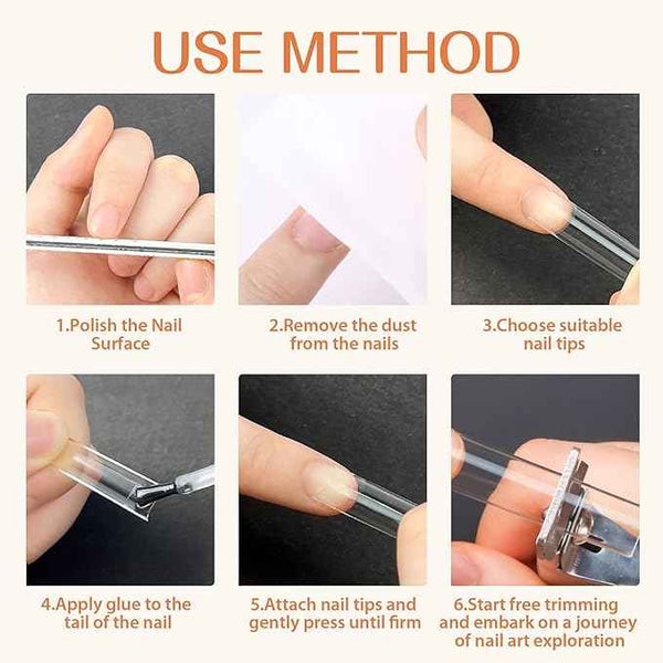 UNA GELLA Soft Gel Nail Tips XXL 432pcs Square Coffin No C Curve Clear Tapered Straight Nail Tips 2 Style For Salon Home DIY